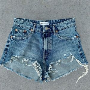 Zara Mid-Rise Jean Shorts